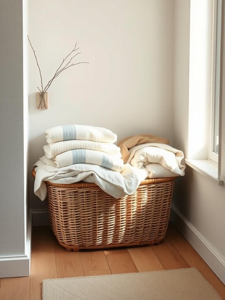 ikea ラタンバスケットでナチュラル収納 1 ikea ラタンバスケットでナチュラル収納