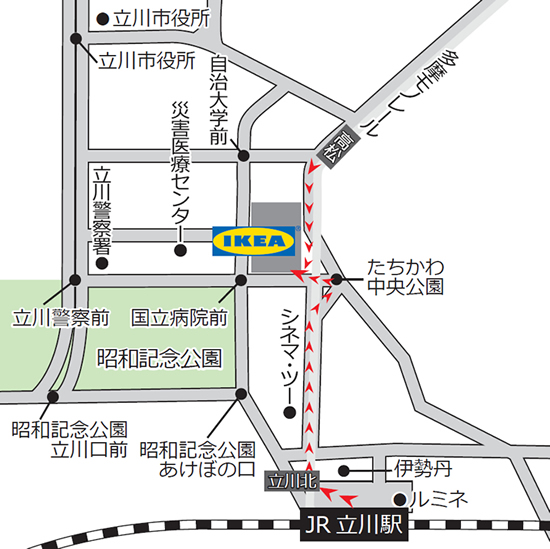 立川IKEAへのアクセス完全ガイド 5 map